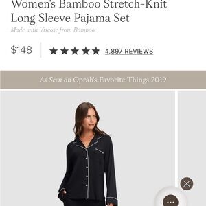 Elegant Black Bamboo Pajama Set